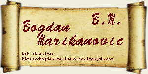 Bogdan Marikanović vizit kartica